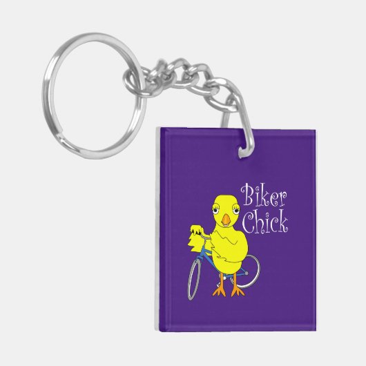 Biker Chick Text Schlüsselanhänger (Vorderseite links)