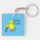 Biker Chick Text Schlüsselanhänger (Rückseite)