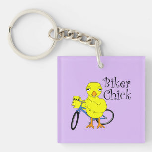 Biker Chick Text Schlüsselanhänger