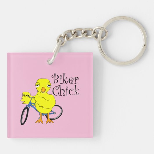 Biker Chick Text Schlüsselanhänger (Rückseite)