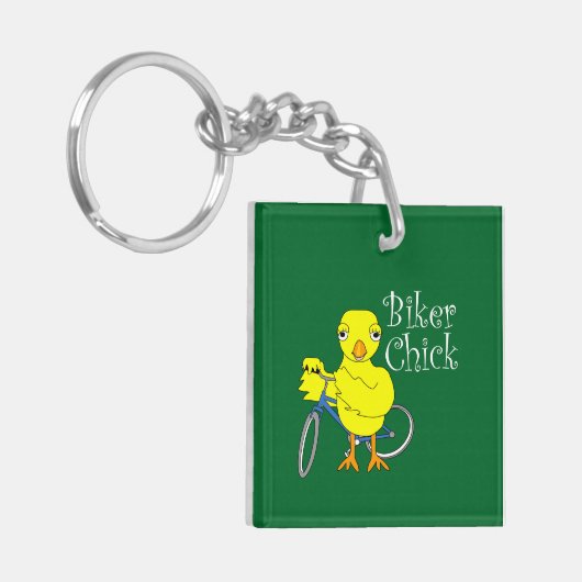 Biker Chick Text Schlüsselanhänger (Vorderseite links)