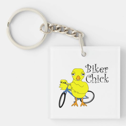 Biker Chick Text Schlüsselanhänger (Vorderseite)