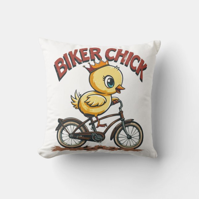 Biker Chick Throw Kissen (Vorderseite)