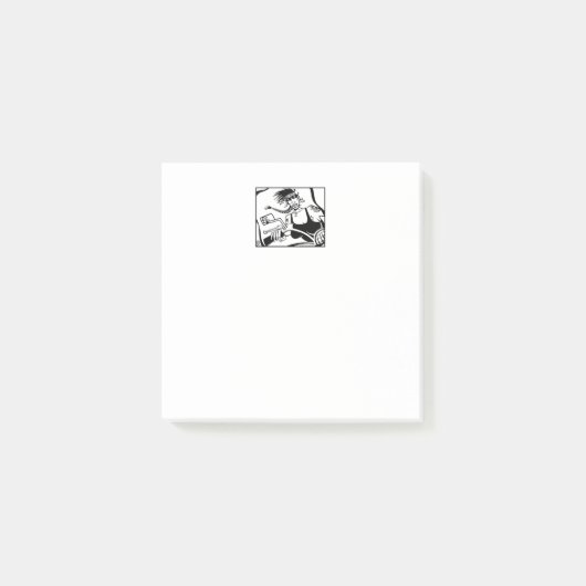 Biker Chick White Note Pads Post-it Klebezettel (Vorderseite)