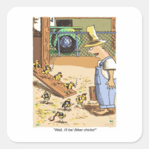 Biker Chicks große eckige Aufkleber