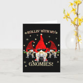 Biker Christmas Gnomes Biker Garden Christmas Gnom Karte (Gelbe Blume)