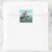 Biker Club Dillo Quadratischer Aufkleber (Tasche)