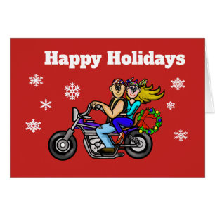 Biker Couple Christmas Card
