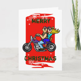 Biker Couple Christmas Card Feiertagskarte