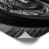 Biker Couple Motorcycle Night Ride Romance Poster (Ecke)