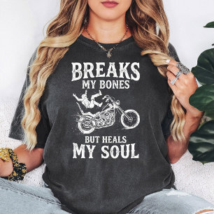 Biker-Crash Knochen heilt Seele Motorradfahrer T-Shirt