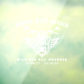 Biker Custom Memorial Deco Reiten mit Engeln Fensteraufkleber (Blatt 3)