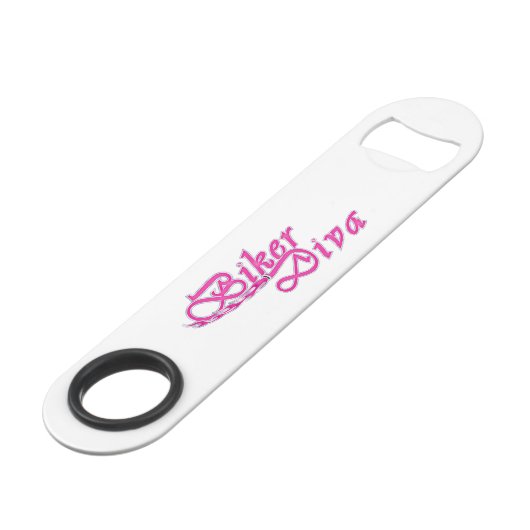 Biker Diva Speed Flaschenöffner (Vorderseite Schrägansicht)