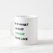 Biker e-biker, begeistert kaffeetasse (Vorderseite Links)