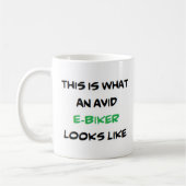 Biker e-biker, begeistert kaffeetasse (Links)