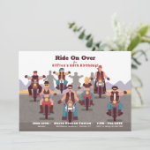 Biker Einladung zum Geburtstag (Stehend Vorderseite)