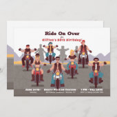 Biker Einladung zum Geburtstag (Vorne/Hinten)