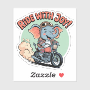 Biker-Elefanten-Tattoo-Motorrad-Fun Aufkleber