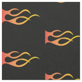 Biker Flame Orange auf Black Motorrad Stoff (Nahaufnahme)