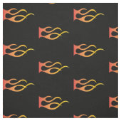 Biker Flame Orange auf Black Motorrad Stoff (Muster)
