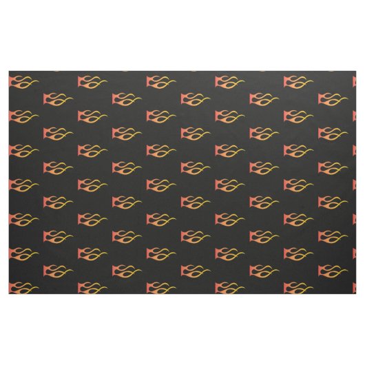 Biker Flame Orange auf Black Motorrad Stoff (Fat Quarter (45,7 x 55,9 cm))