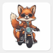 Biker Fox Sticker (Vorderseite)