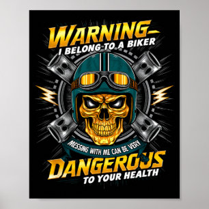 Biker-Freundin Ehefrau Ich Gehöre Zu Einem Biker V Poster