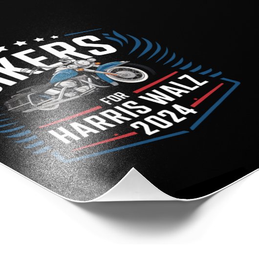Biker für Harris Walz 2024 Harris Waltz 2024 Fotodruck (Ecke)