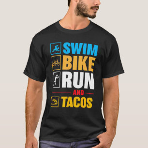 Biker für Herren Frauen schwimmen Radrennen & Taco T-Shirt