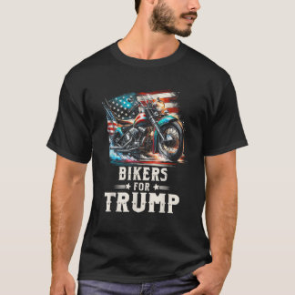 Biker Für Trump 2024 Motorrad Patriotisches Amerik T-Shirt