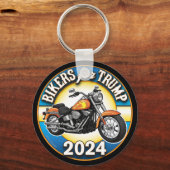 Biker für Trump 2024 - Patriotisches Radfahren Schlüsselanhänger (Vorderseite)