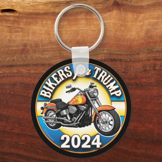 Biker für Trump 2024 - Patriotisches Radfahren Schlüsselanhänger (Vorderseite)