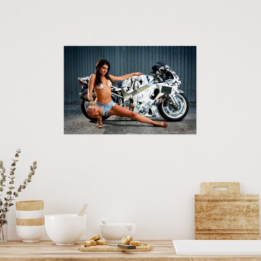 Biker Gal Poster (Küche)