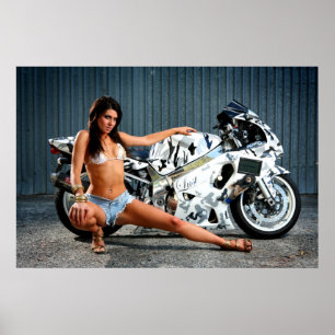 Biker Gal Poster