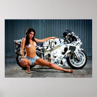 Biker Gal Poster