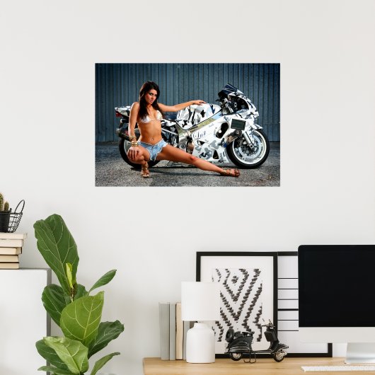 Biker Gal Poster (Heimbüro)
