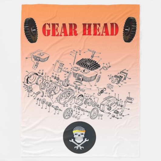 BIKER GEAR HEAD FLEECEDECKE (Vorderseite)