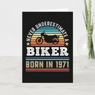 Biker geboren 1971 50. Geburtstag Motorrad Geschen Karte