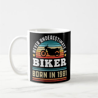 Biker geboren 1981 40. Geburtstag Motorrad Geschen Kaffeetasse