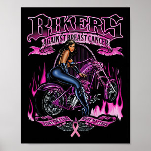Biker gegen Brustkrebs kämpfen für eine Heilungsch Poster