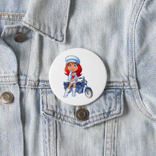 Biker Girl Button