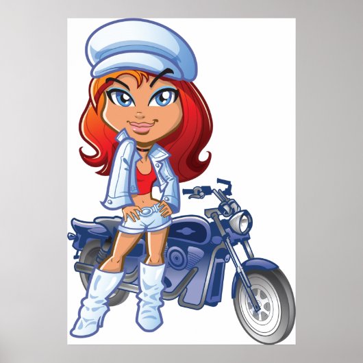 Biker Girl Poster (Vorne)