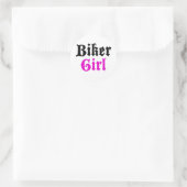 Biker Girl Runder Aufkleber (Tasche)