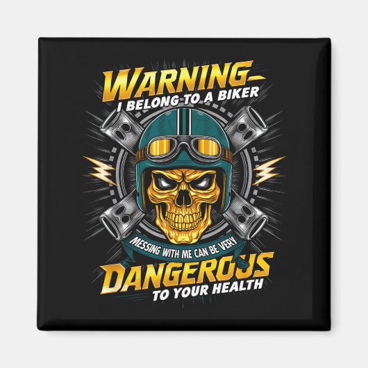 Biker Girlfriend Wife I Belong To A Biker Valentin Magnet (Vorne)