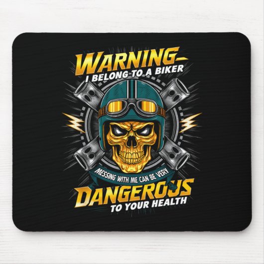 Biker Girlfriend Wife I Belong To A Biker Valentin Mousepad (Vorne)