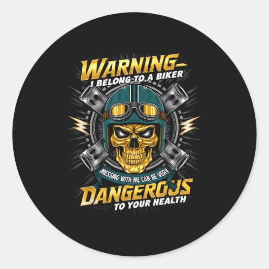 Biker Girlfriend Wife I Belong To A Biker Valentin Runder Aufkleber (Vorderseite)