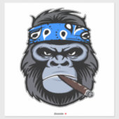 Biker Gorilla Apollo rauchen Zigarrenart Aufkleber (Blatt)