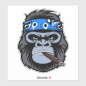 Biker Gorilla Apollo rauchen Zigarrenart Aufkleber (Blatt)