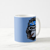 Biker Gorilla rauchen Zigarrenart Kaffeetasse (VorderseiteRechts)