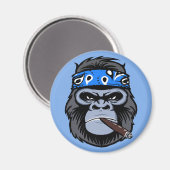 Biker Gorilla rauchen Zigarrenart Magnet (Vorderseite/Rückseite)